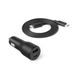 Amazon Basics snellaadbare autolader, 1 USB-C + 1 USB-A, 32 W, met één rechte kabel van 90 cm, zwart