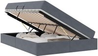 vidaXL - Opbergbed - met matras - Donkergrijs - 140 x 200 cm - Fluweel