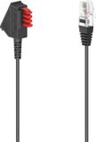 Hama DSL Aansluitkabel [1x Telefoonstekker Duitsland (TAE-F) - 1x RJ45-stekker 8p2c] 10 m Zwart