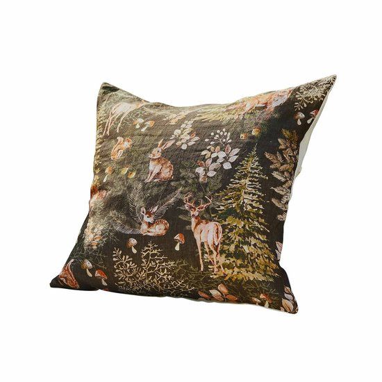 LOBERON Kussenhoes Clairvigne bruin/linnen 50x50 cm