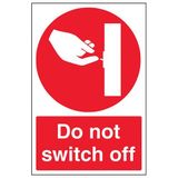 VSafety Schakel het bord niet uit - 200mm x 300mm - 1mm Rigid Plastic