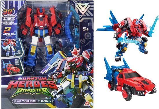 QUANTUM HEROES DINOSTER Raptor Bolt Wing Transformeerbare Robot Figuur