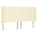 VidaXL Hoofdbord met randen 163x16x118/128 cm kunstleer crèmekleurig