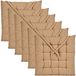 Giftdecor Decorama Stoelkussen - 6x - binnen/buiten - beige - 40 x 40 x 5 cm - polyester