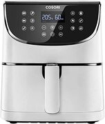 Cosori Heteluchtfriteuse 5,5 l XXL witte friteuse heteluchtfriteuse Air Fryer met digitaal led-touchscreen, 13 programma's, voorverwarmen en warm houden, 100 recepten in het Duits, zonder olie, 1700 W