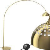 Tectake Booglamp vloerlamp woonkamer - Retro vintage eetkamerlamp - Hangend, ideaal voor eettafel en woonkamer - Arc-lamp - goudkleurig
