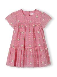 Minoti Robe Filles Tulle Avec Broderies Florales Rose Clair