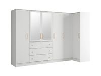 Vente-unique LIZANDRO Garderobe Wit 4 deuren 10 schappen