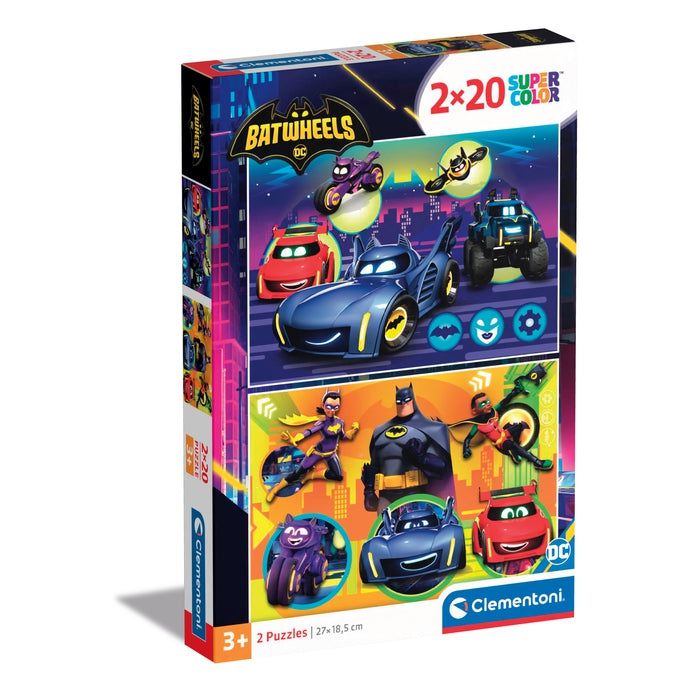 Clementoni Supercolor Batwheels Legpuzzel - 2 x 20 Stukjes - 3+ Jaar
