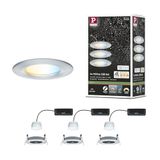 Paulmann LED-inbouwlamp Nova Coin IP44 rond 78 mm Tunable White 3x6W 3x530lm 230V Alu gedraaid Aluminium
