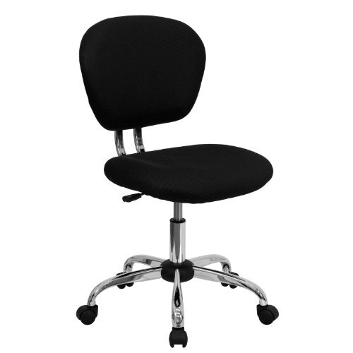 Flash Furniture bureaustoel met armleuningen en voet van netstof. Zonder armen 18 75 W x 17 D zwart