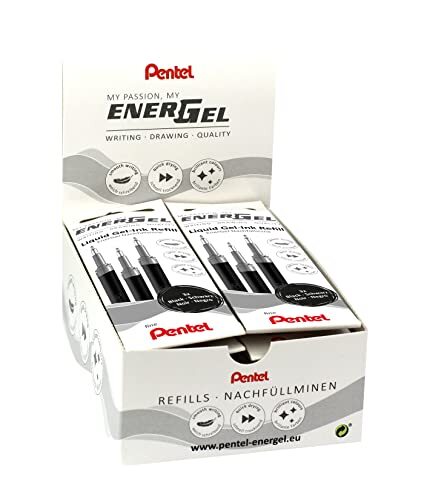 Pentel LRN5-3A navulvulling voor EnerGel pennen 0,5 bal = 0,25 mm lijndikte, naaldpunt, VE = 12 x 3 stuks, zwart