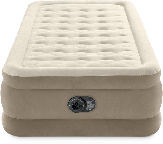 Intex Twin Ultra Plush Luchtbed met ingebouwde pomp - 191x99x46 cm Beige
