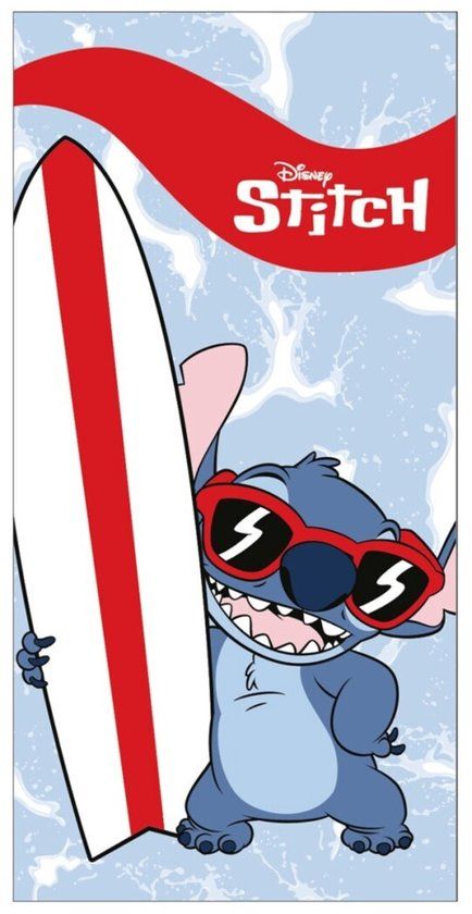 Lilo en Stitch Stitch strandlaken surf 70 x 140 cm - Polyester