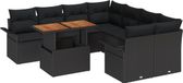 vidaXL Tuinbank Set met Kussen Zwart