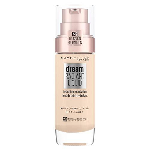 Maybelline New York Dream Radiant Liquid - 20 Cameo - Foundation Geschikt voor de Droge Huid met Hyaluronzuur - 30 ml, 20 Cameo