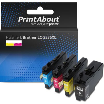 PrintAbout LC-3235XL Compatible Ink Cartridge for Brother Printers - 4 Colors
