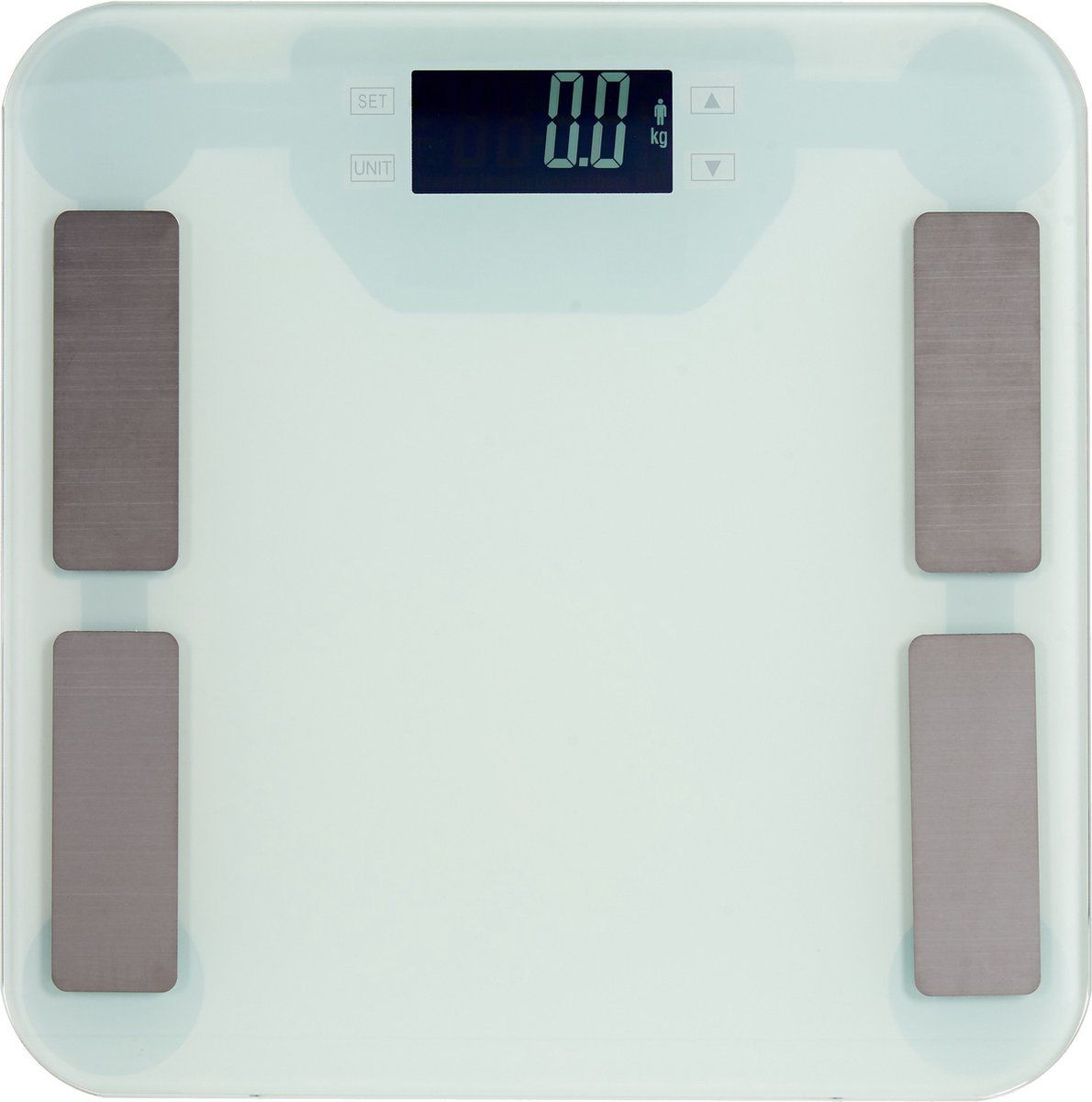 Berilo Metalen personen weegschaal wit 30 x 30 cm - Personenweegschalen