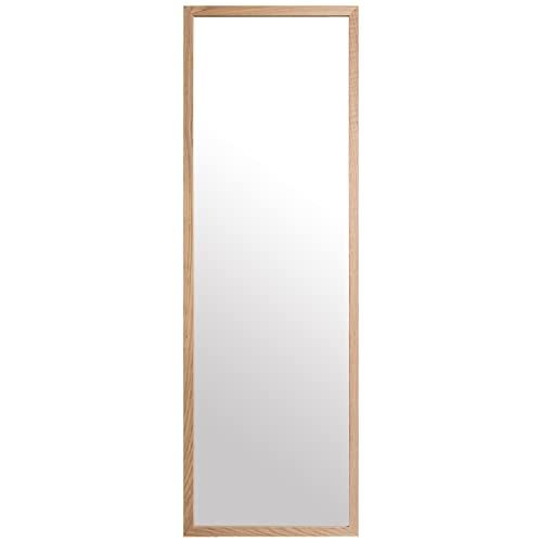 DRW Rechthoekige wandspiegel van hout in de natuur, 44 x 2 x 134 cm, INT.39 x 129 cm