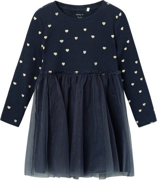 Name it mini girls feestelijke jurk dark sapphire 86 - donkerblauw