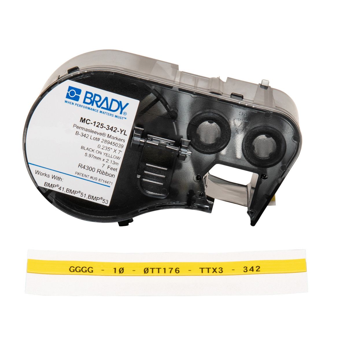 Brady MC-125-342-YL Printeretiketten zwart, geel