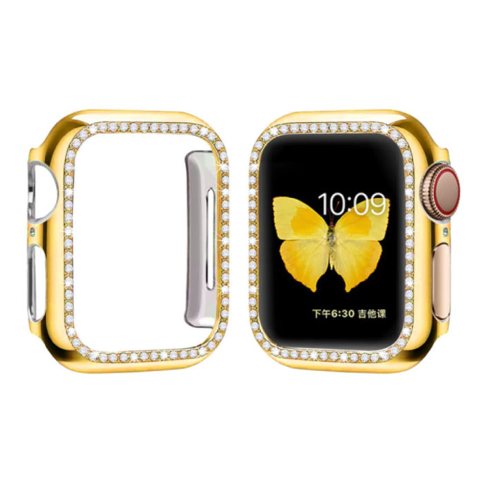 Stuff Certified Diamond Hoesje voor iWatch Series 38mm - Hard Bumper Case Cover Goud