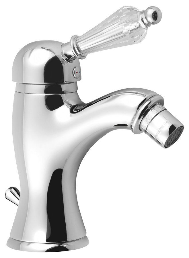 Sapho KIRKÉ CRYSTAL Bidetmengkraan met kristallen hendel, met klikwaste, chroom