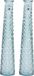 Decoris vase en verre recyclé - set 2x - D7 x H32 cm - bleu