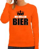 Bellatio Decorations Koningsdag sweater Wij Willem bier - oranje - dames - koningsdag outfit / kleding M
