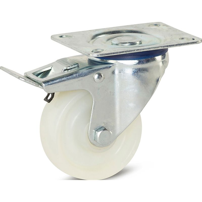 Meso Zwenkwiel nylon met rem 80mm - 150kg draagvermogen