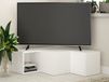 COMOPA meuble TV d'angle 2 tiroirs blanc