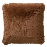 Dutch Decor FLUFFY - Sierkussen 45x45 cm - superzacht - effen kleur - Tobacco Brown
