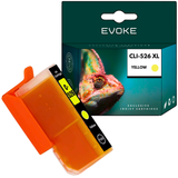 Evoke Compatible Ink for Canon CLI-526Y Yellow 10.5ml 580 Pages for Pixma IP4850 IP4950 MG5150 MG5350 MG5250