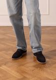 No Stress - Heren - Donkerblauwe suède veterschoenen - Maat 41