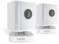 Calex Smart Security Indoor Camera - Beveiligingscamera met bewegingsdetectie & Spotlight - 2K (full HD) - Wit - Duopack