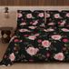 PETTI Artigiani Italiani Bedrukt winterdekbed 270 × 260 cm | Bloemen 20 Zwart