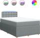 vidaXL Boxspring met matras stof lichtgrijs 120x200 cm