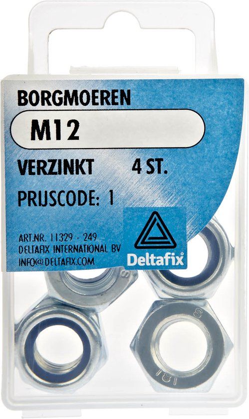 Deltafix Borgmoer Verzinkt M12 DIN 985 4 st.