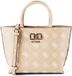 GUESS Emelie Logo Mini Tote Handtas Schoudertas Biscotti Logo Lichtbruin