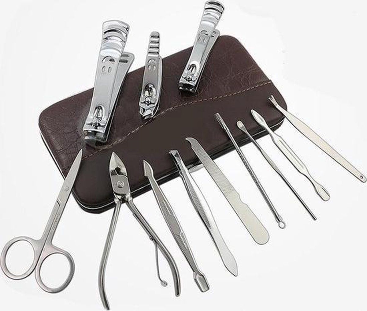 Heble 12-Delige Manicureset - Pedicure Set - Nagelverzorging kit - Reisset - Nageltang - Voetverzorging
