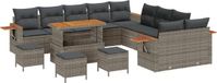 vidaXL Tuinbank Set 18 st Grijs polyrotan