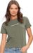 Guess American T-shirt Vrouwen Khaki Katoen Jersey Korte mouw Ronde hals Logo Regular Fit S