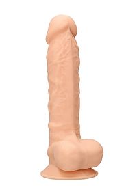 RealRock - Dildo en silicone ultra avec testicules - 22,8 cm - Chair