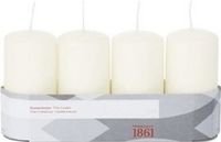 Trend Candles Bougies cylindriques - 16x - blanc ivoire - 5 x 10 cm - 18 heures de combustion - inodore - bougies