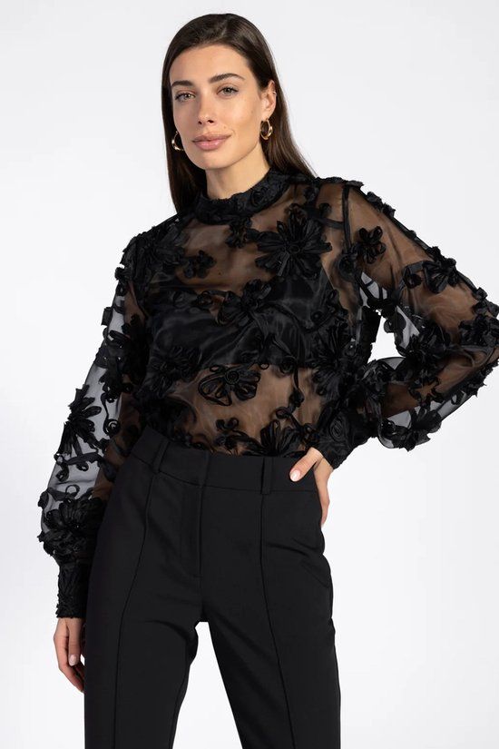 AAIKO Lucia Flower Pes 502 Women's Dress - Black - Size S