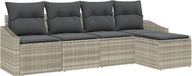 vidaXL - Bankstel - 5 - st - Lichtgrijs - poly - rattan
