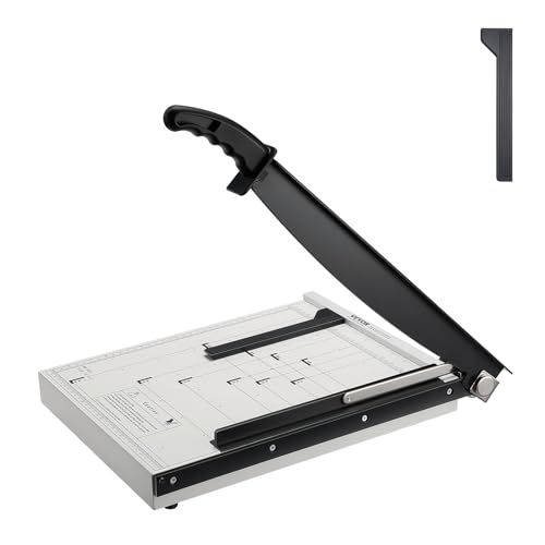 VEVOR Papiersnijder, Guillotine Trimmer, 15 inch snijlengte, 16 vellen capaciteit, Heavy Duty Guillotine Papiersnijder met Guard Rail/Blade Lock voor karton/karton, papiertrimmer voor thuiskantoor