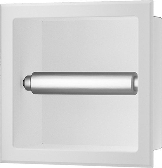 Sub inbouw toiletrolhouder mat wit - 14,7 x 17,3 x 8,6 cm