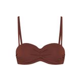 Cyell voorgevormde strapless bandeau bikinitop bruin