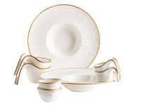 MÄSER Serie Pintar 8-delige gourmetset snackset in vintage-stijl porselein bruin